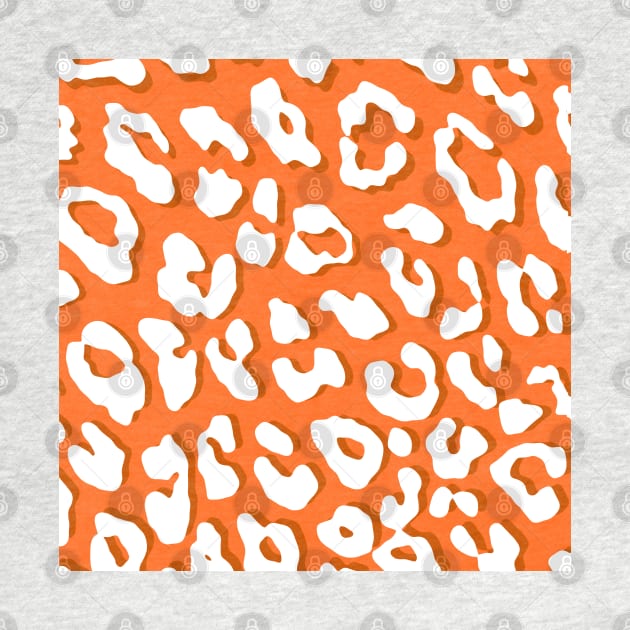 White Leopard Print Orange by BlakCircleGirl